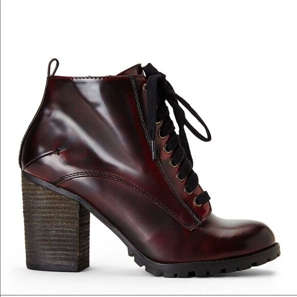 Steve Madden Burgundy Andie Lace-Up Booties size 6 - Picture 2 of 16